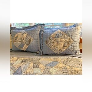 Vintage American Pacific Chambray Crazy 2 Standard Shams
